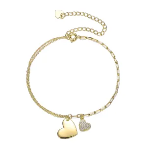 Rg 14K Gold Plated Cubic Zirconia Adjustable Bracelet
