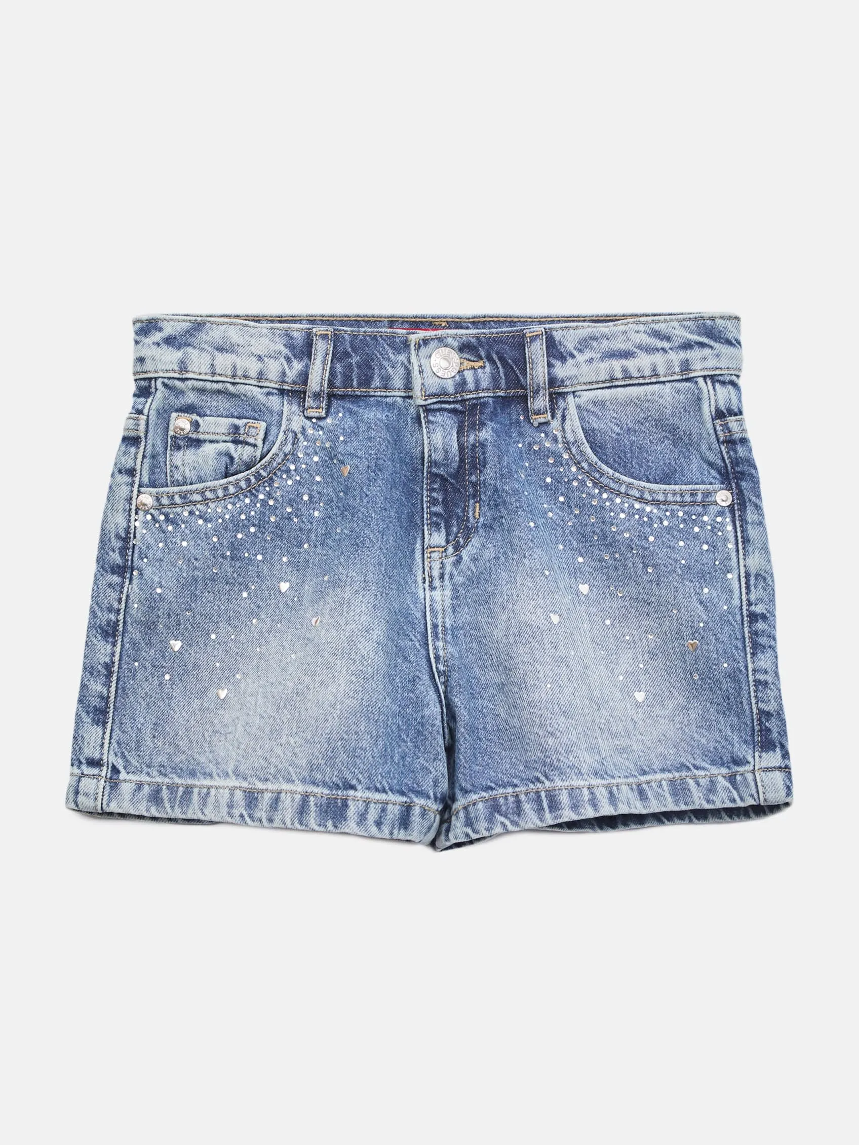 Rhinestone Denim Shorts (7-14)