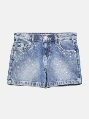 Rhinestone Denim Shorts (7-14)