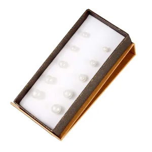 Set of 5 Pairs of Graduated Freshwater Pearl Studs