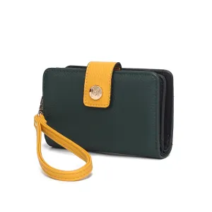 Shira Color Block Vegan Leather Women’s Wallet with wristlet by Mia K
