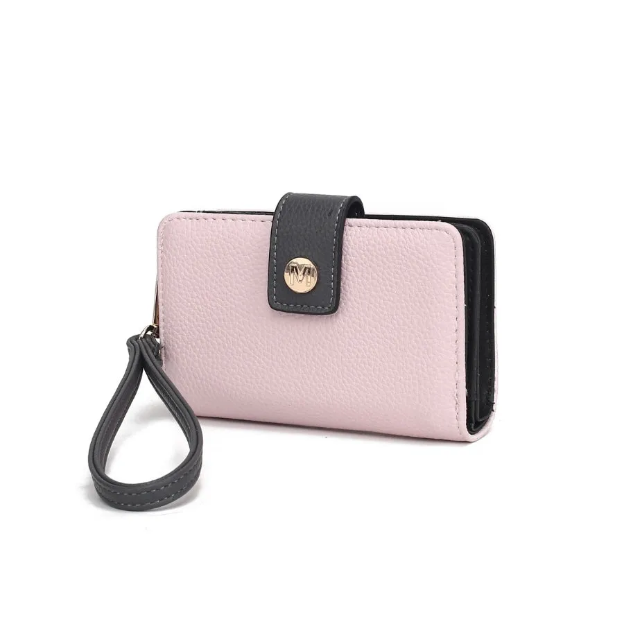 Shira Color Block Vegan Leather Women’s Wallet with wristlet by Mia K