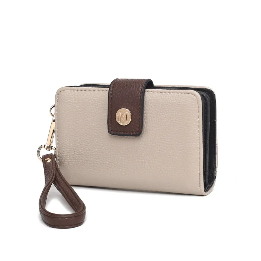Shira Color Block Vegan Leather Women’s Wallet with wristlet by Mia K