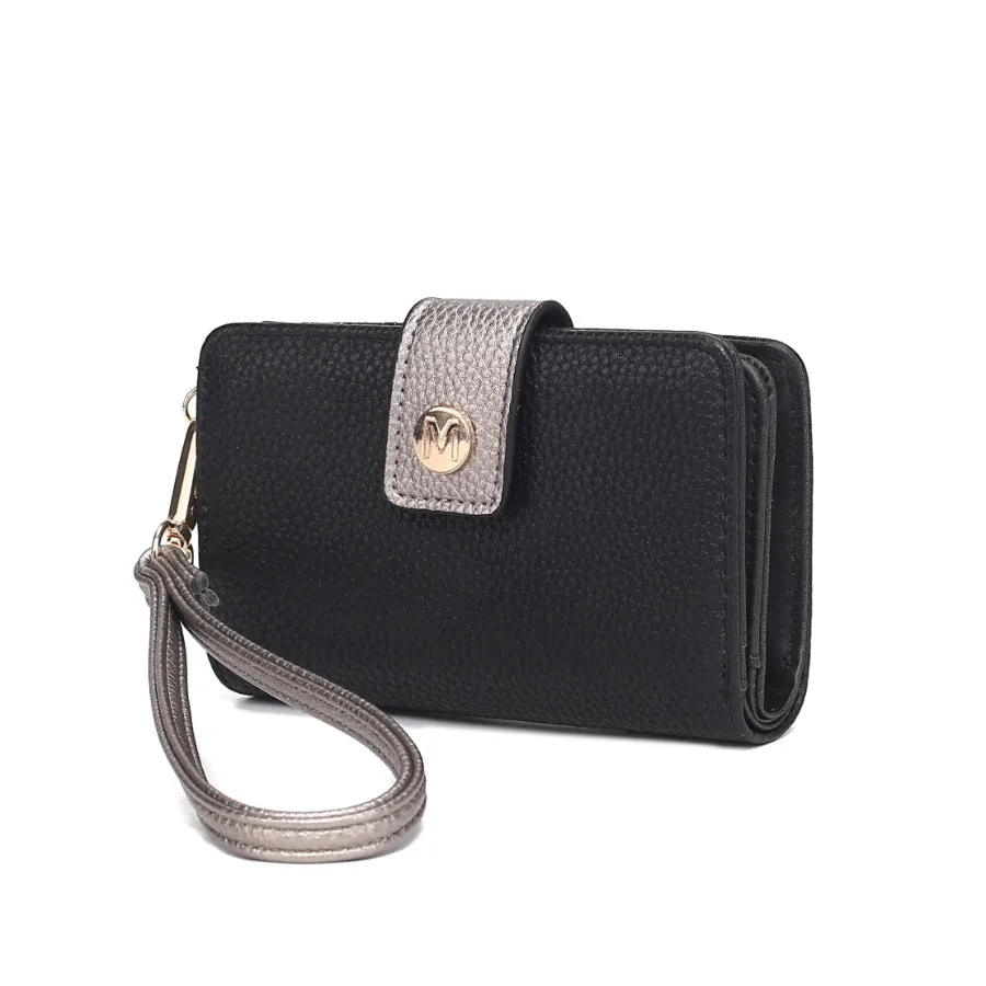 Shira Color Block Vegan Leather Women’s Wallet with wristlet by Mia K