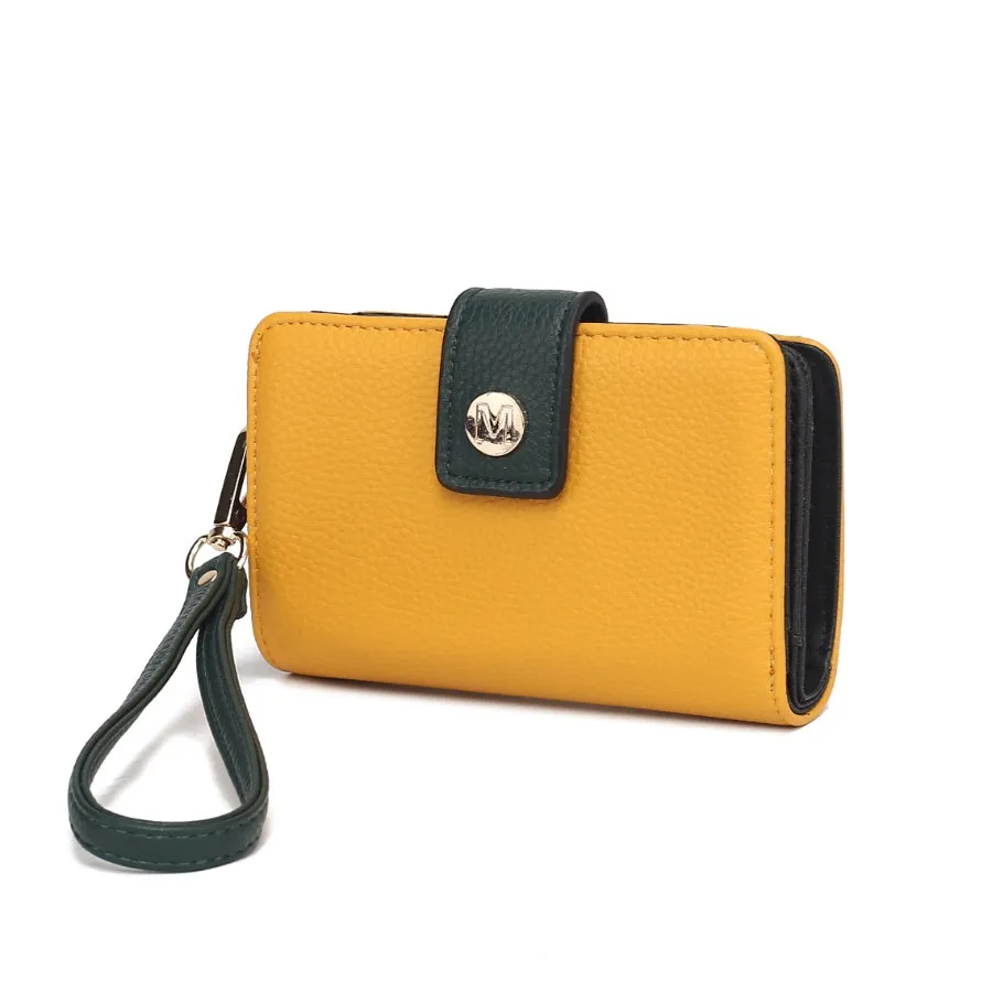 Shira Color Block Vegan Leather Women’s Wallet with wristlet by Mia K