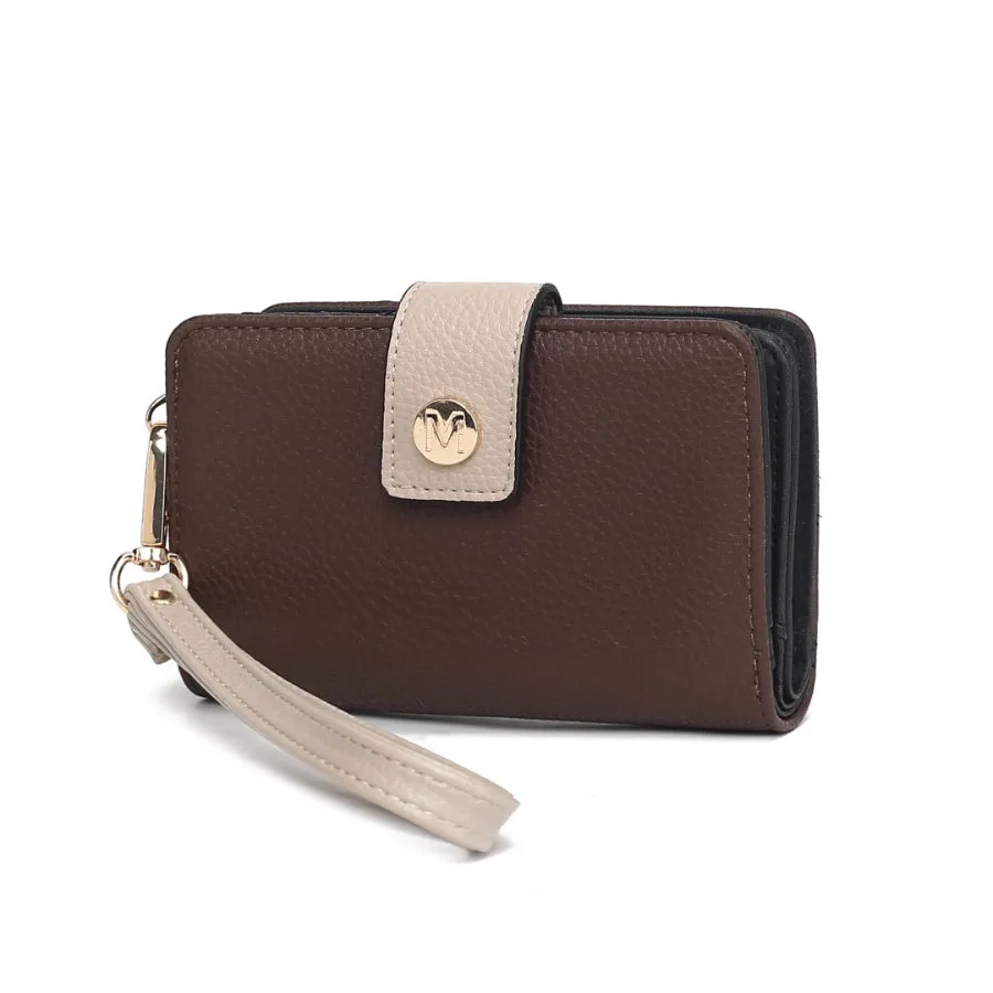 Shira Color Block Vegan Leather Women’s Wallet with wristlet by Mia K