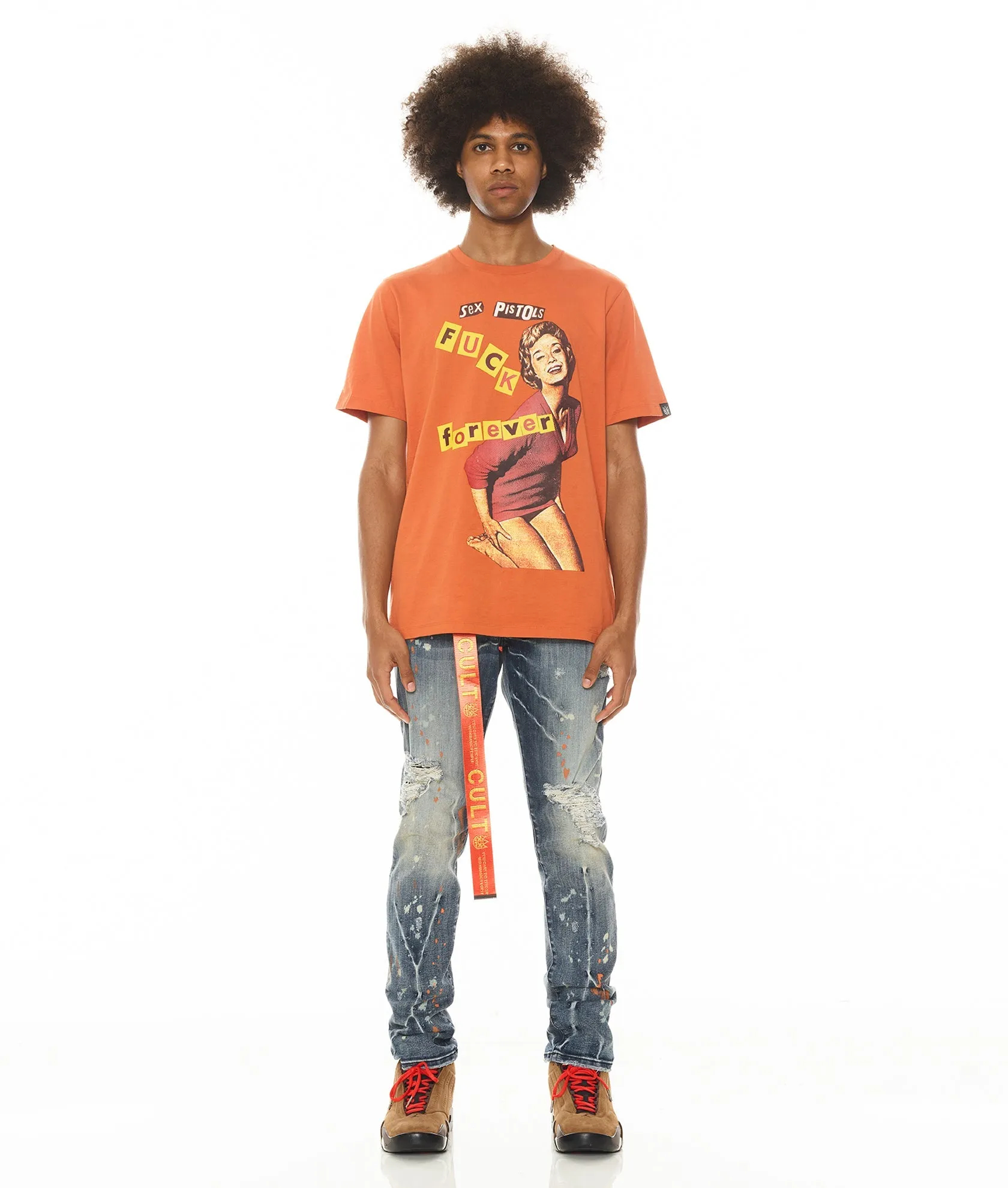 Short Sleeve Crew Neck Tee   "F**K Forever" "Sex Pistols"