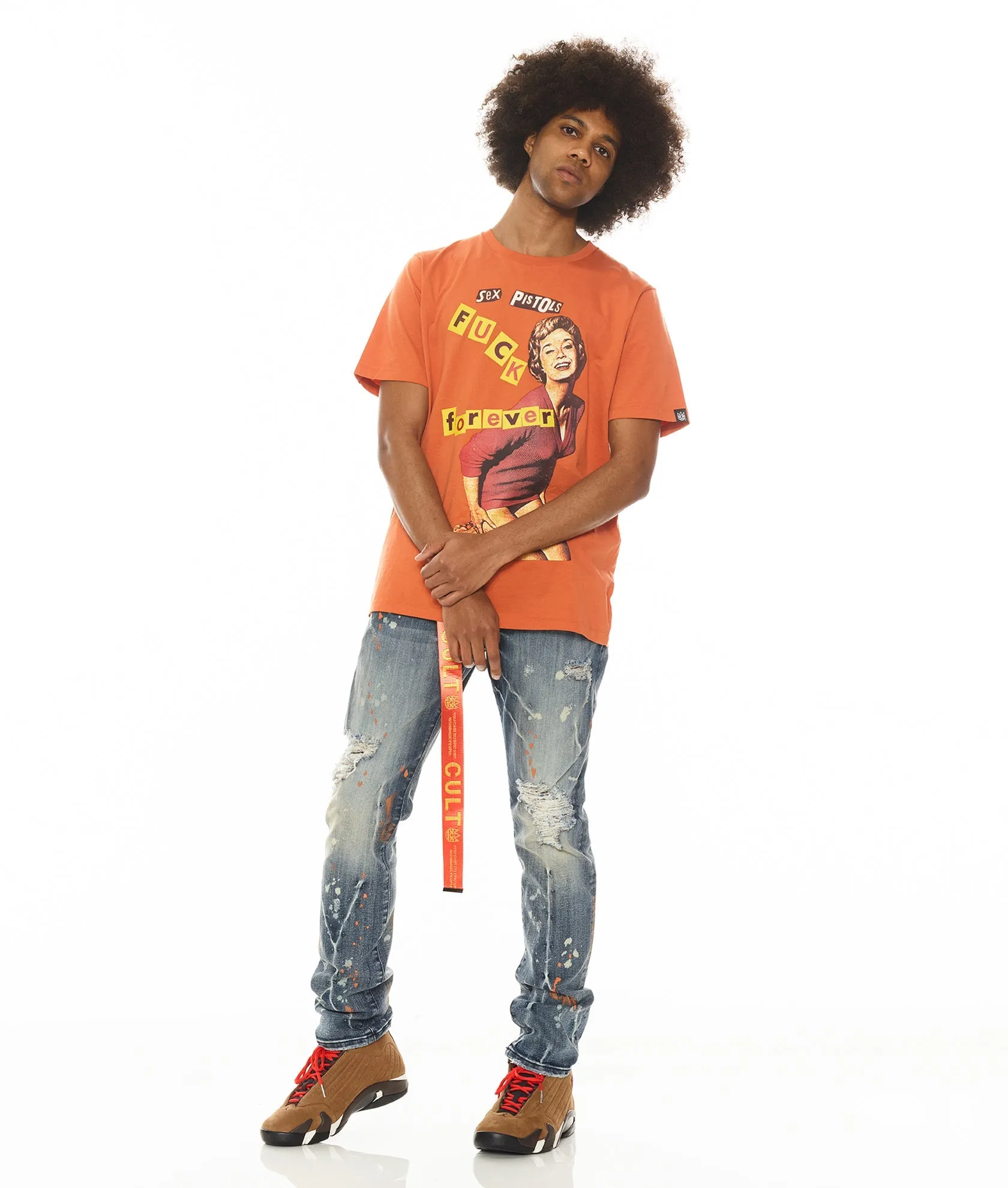 Short Sleeve Crew Neck Tee   "F**K Forever" "Sex Pistols"