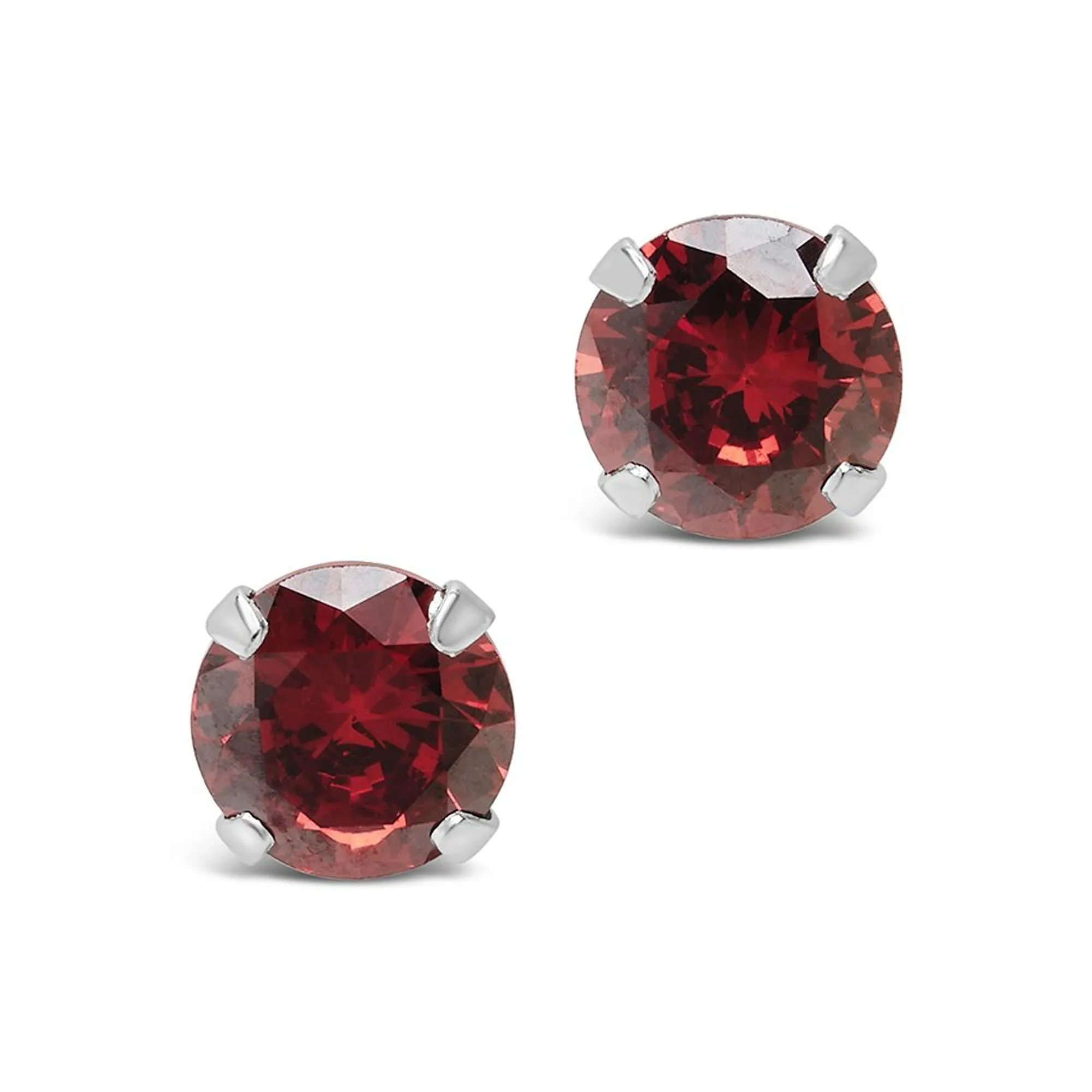 Sterling Silver 7mm Rainbow CZ Studs