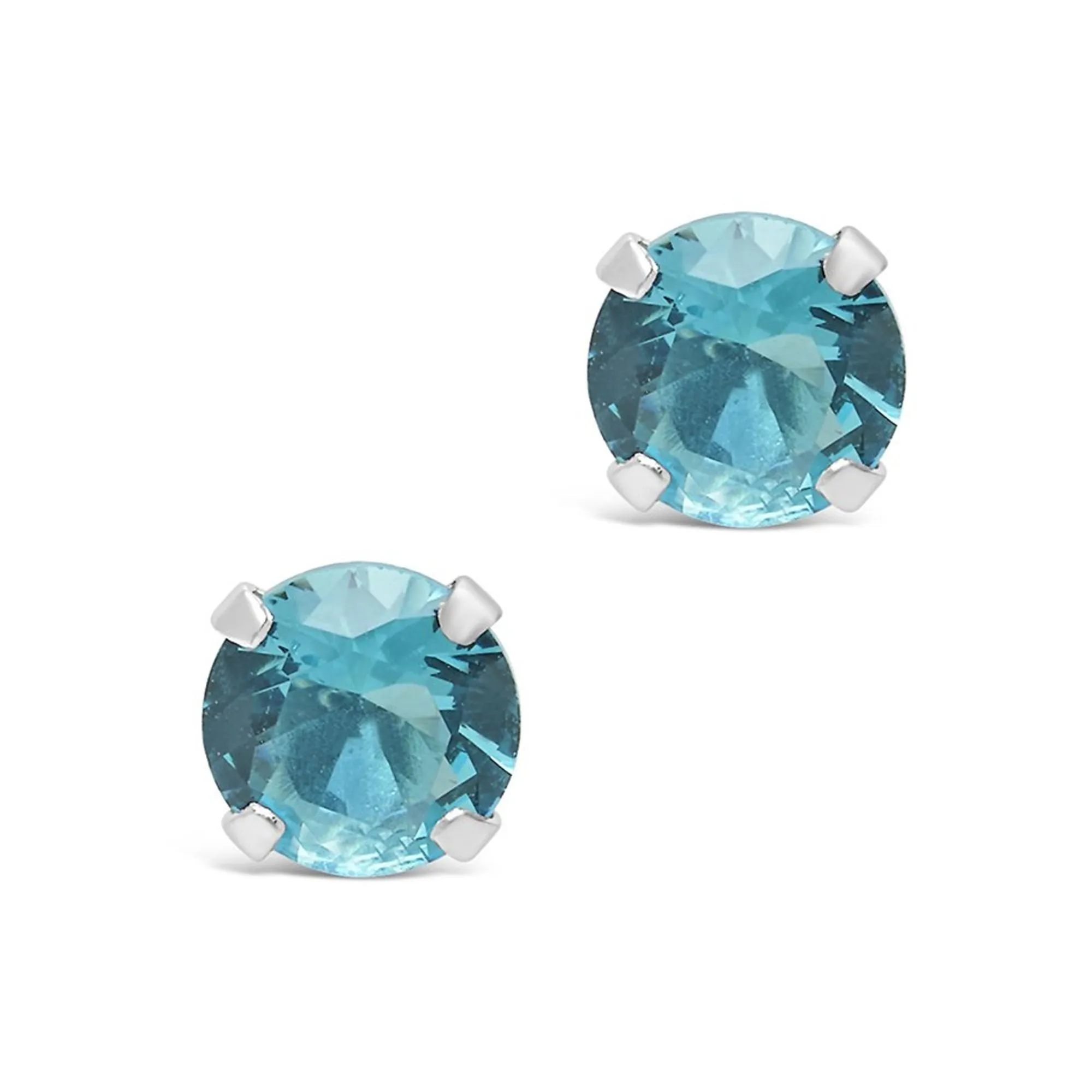 Sterling Silver 7mm Rainbow CZ Studs