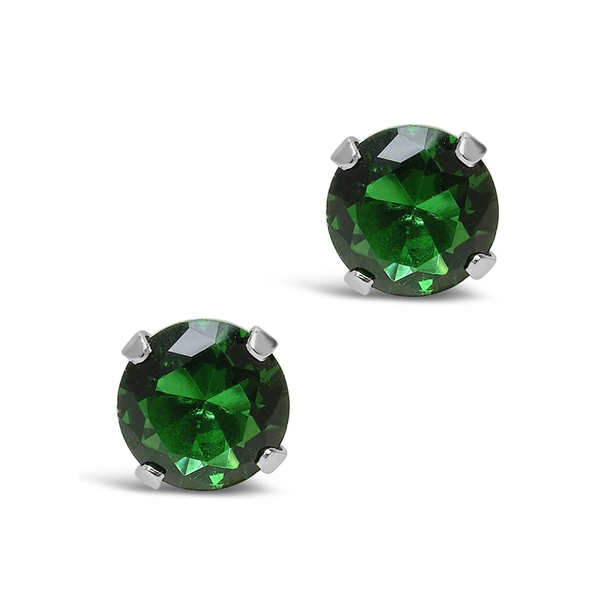 Sterling Silver 7mm Rainbow CZ Studs