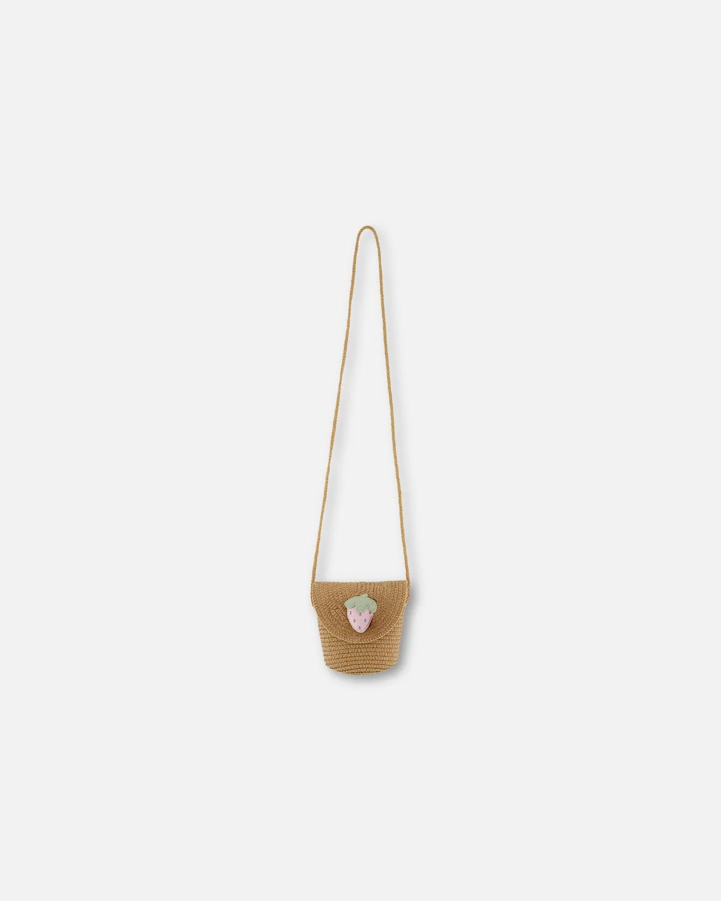 Straw Crossbody Purse Adorned With A Strawberry