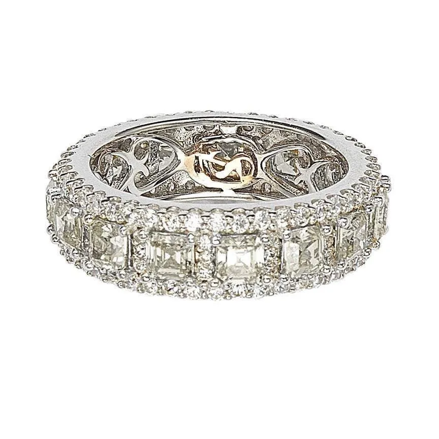 Suzy Levian Sterling Silver Cubic Zirconia White Modern Eternity Band