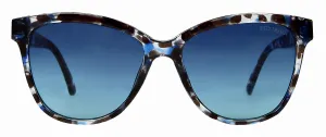 Suzy Levian Women's Blue Tortoise Square Lens Sunglasses