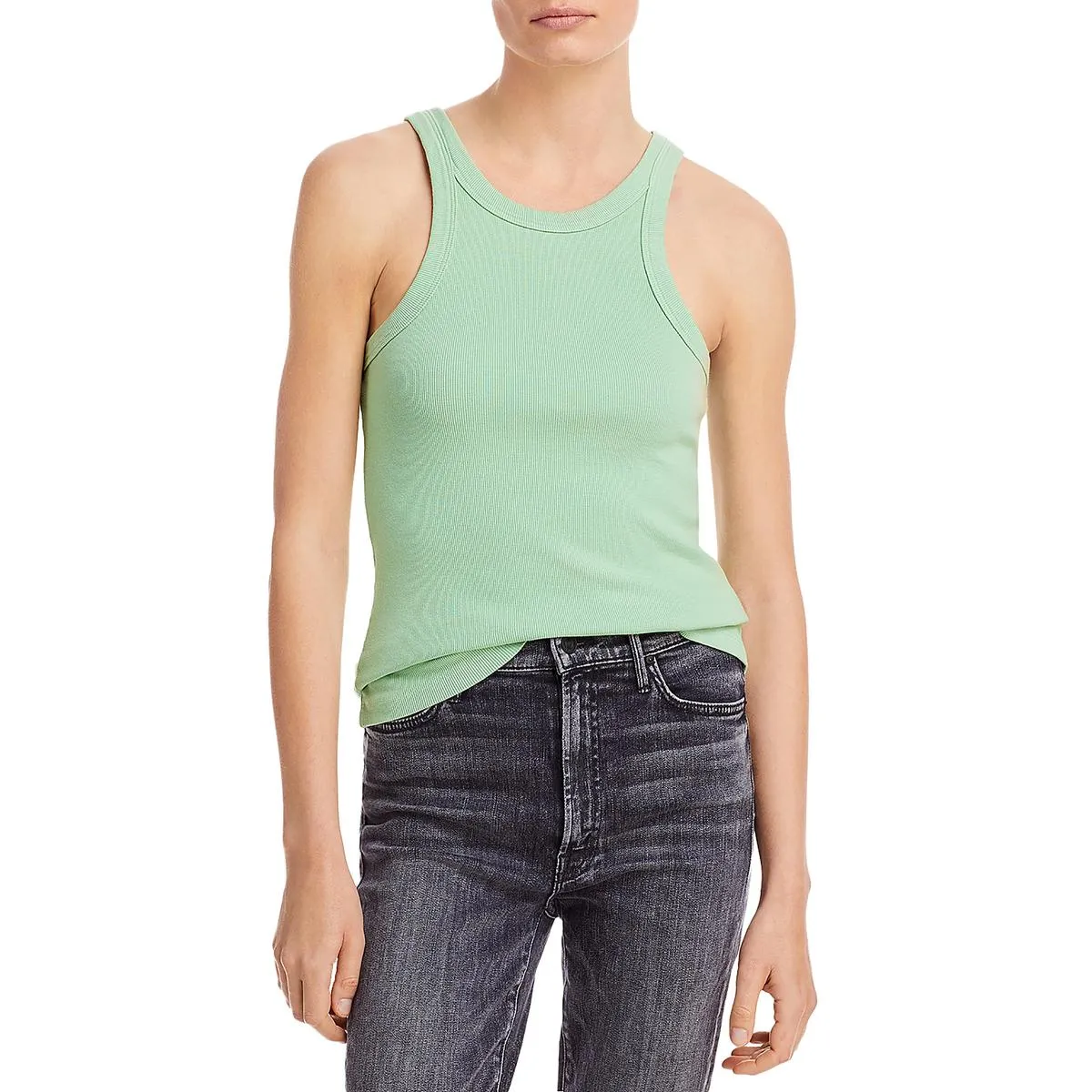 The Chin Ups Womens Ribbed Knit Scoop Neck Tank Top