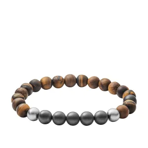 Tiger's Eye, Hematite and Steel Bracelet