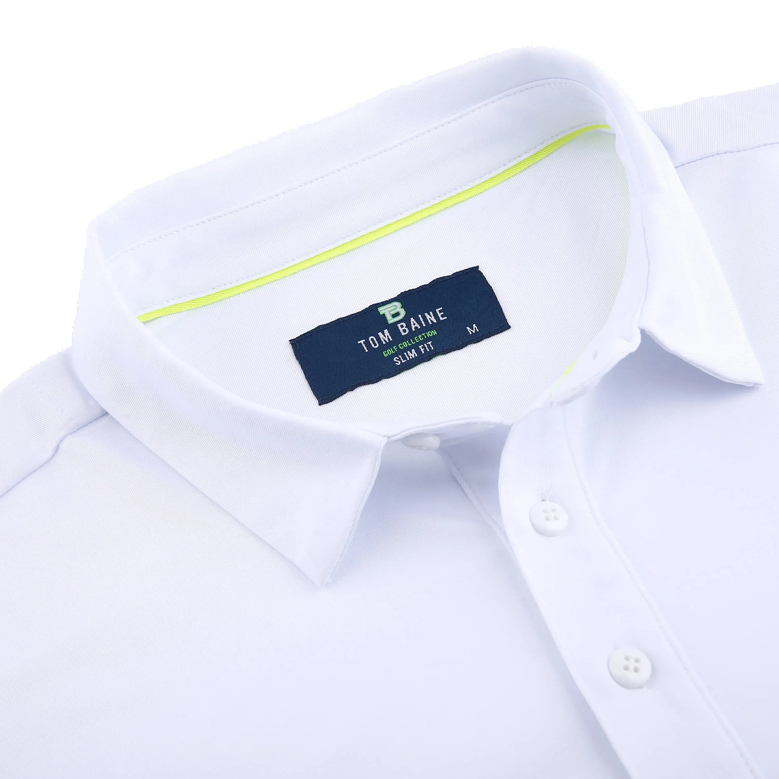 Tom Baine Men's Performance Solid Four-Way Stretch Golf Polo