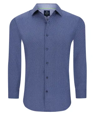 Tom Baine Slim Fit Performance Long Sleeve Geometric Button Down