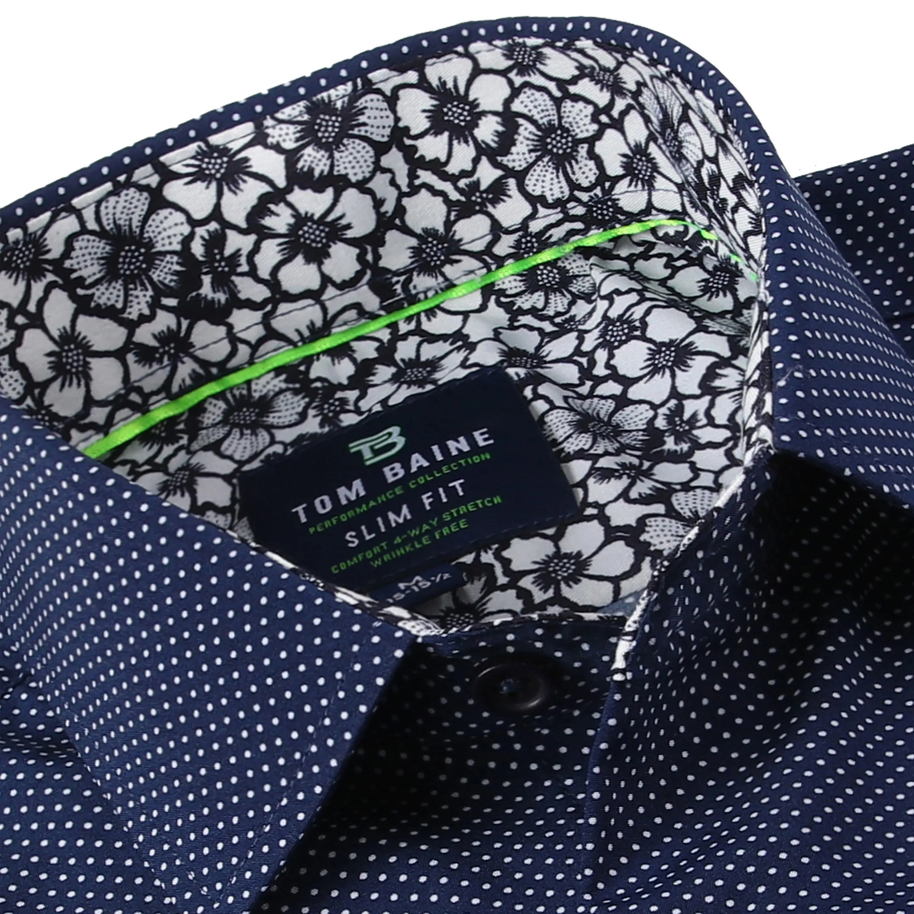 Tom Baine Slim Fit Performance Short Sleeve Geometric Button Down