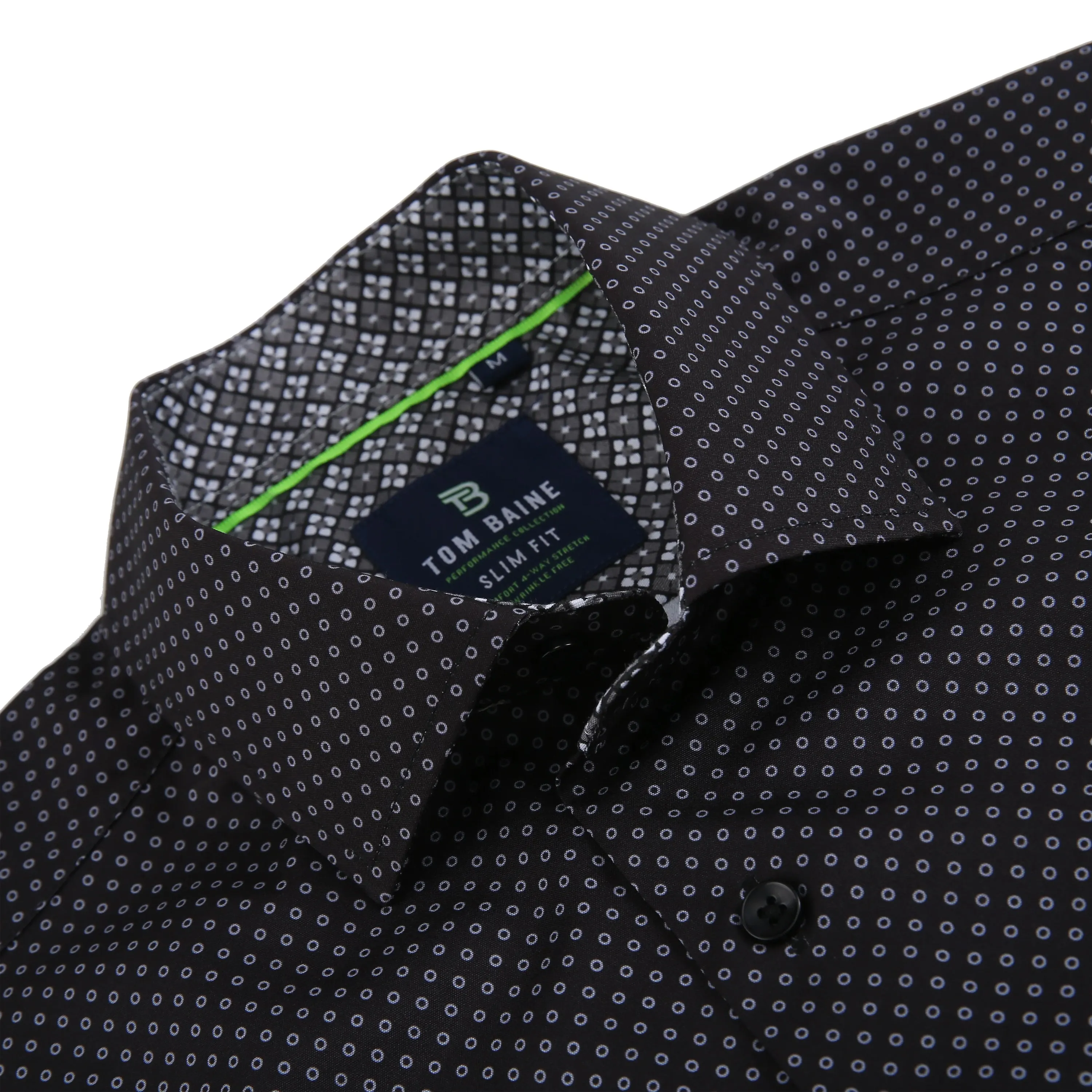 Tom Baine Slim Fit Short Sleeve Performance Stretch Button Down