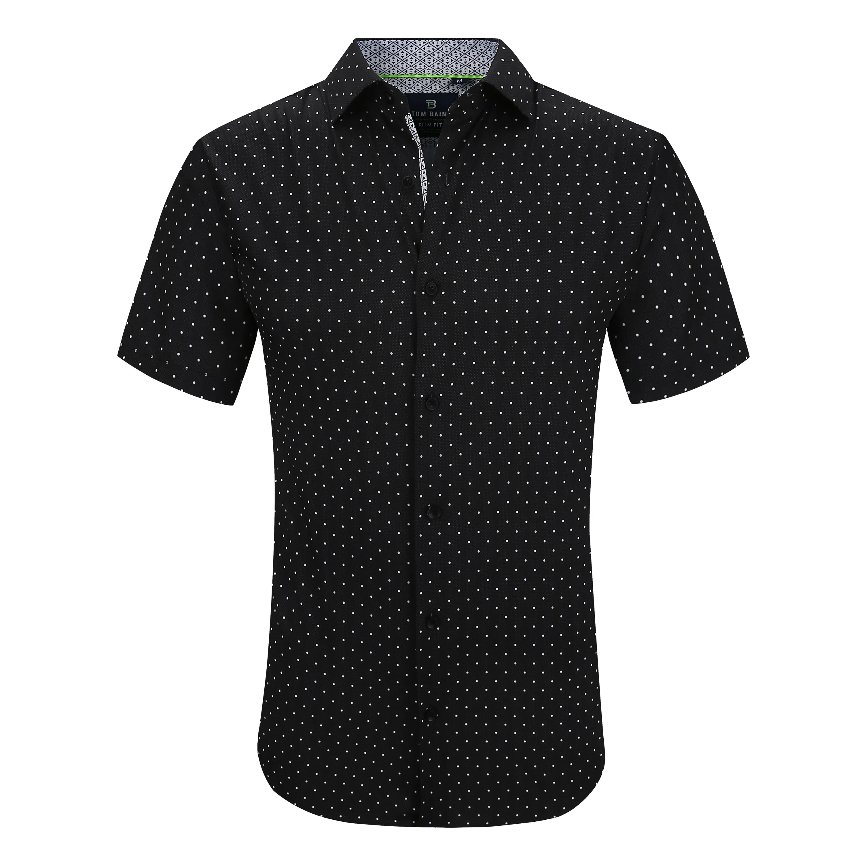 Tom Baine Slim Fit Short Sleeve Performance Stretch Button Down