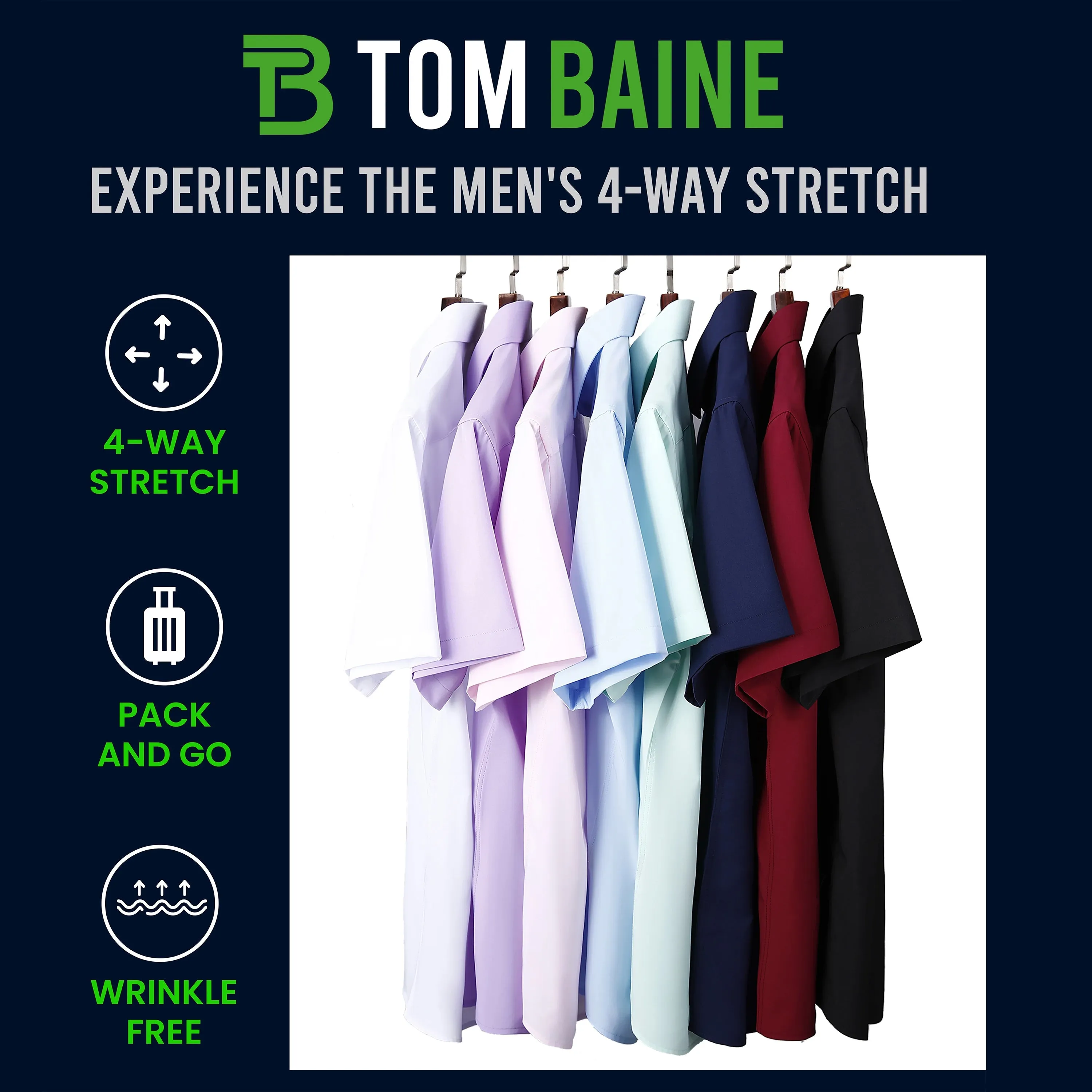 Tom Baine Solid Performance Button Down