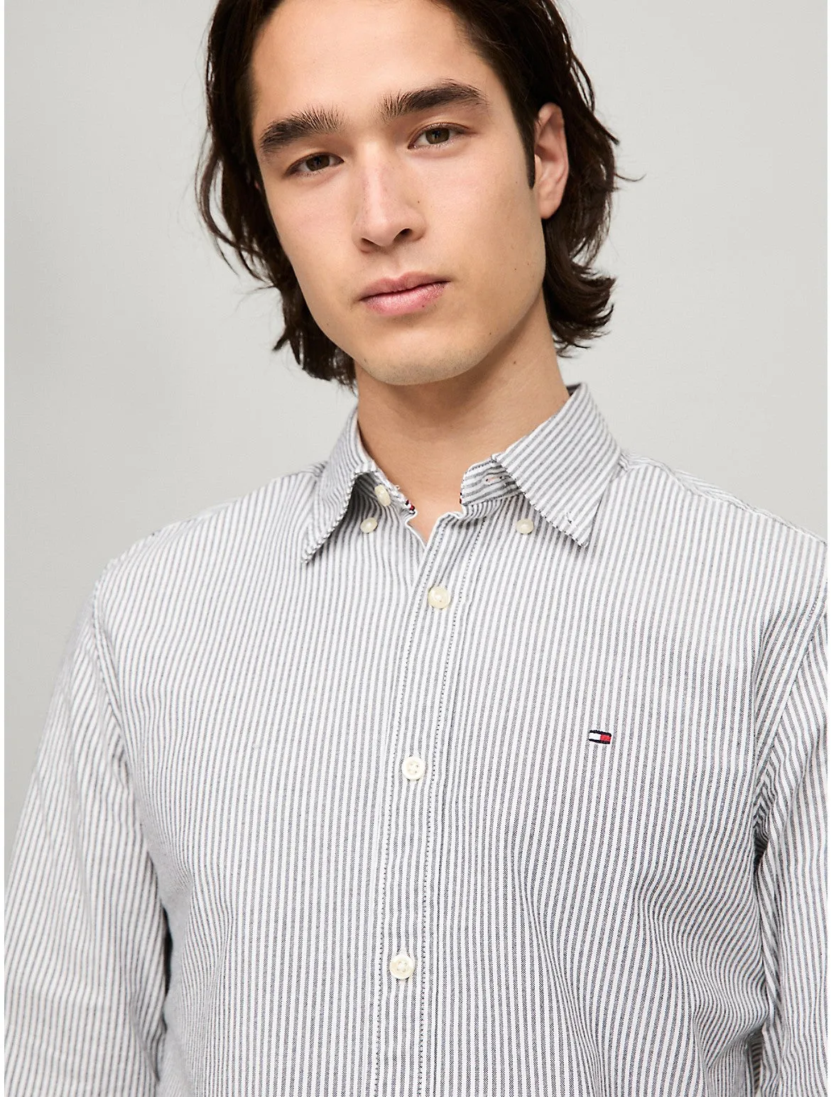 Tommy Hilfiger Men's Regular Fit Stripe Stretch Oxford Shirt