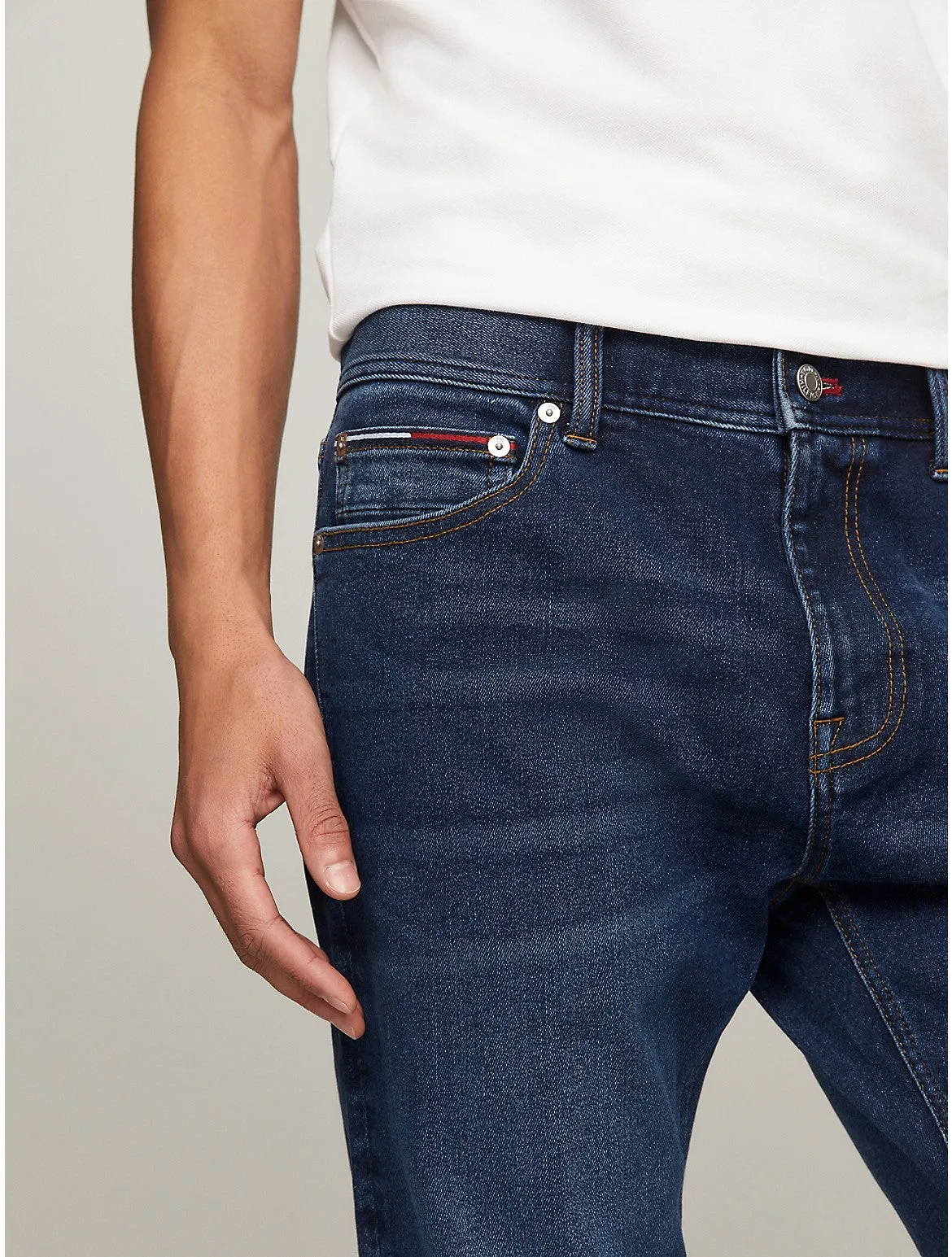 Tommy Hilfiger Men's Slim Fit Dark Wash Jean