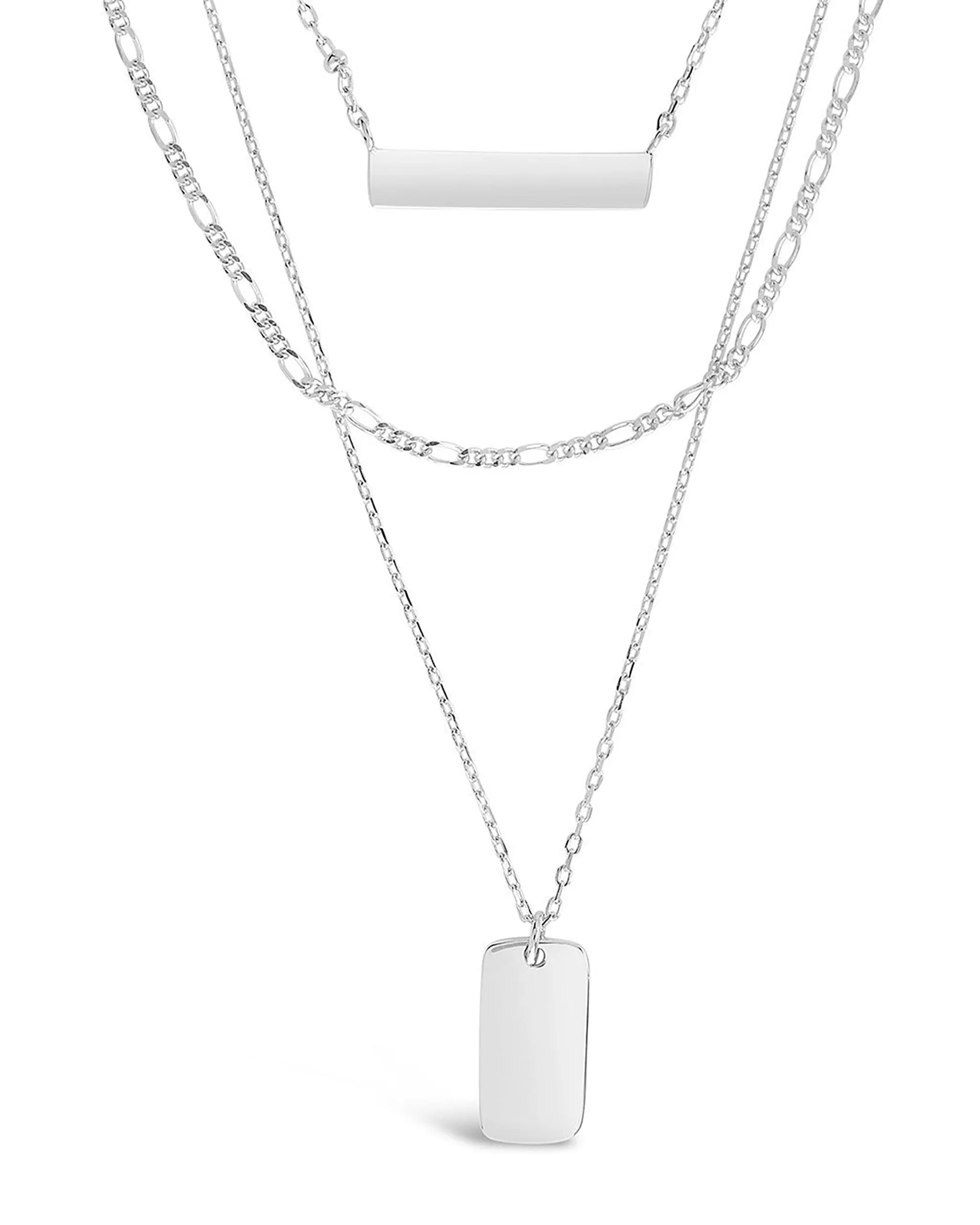 Triple Layered Bar Necklace-Gold