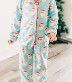 Vintage Santa Holiday Lounge Pajama Set In Multi