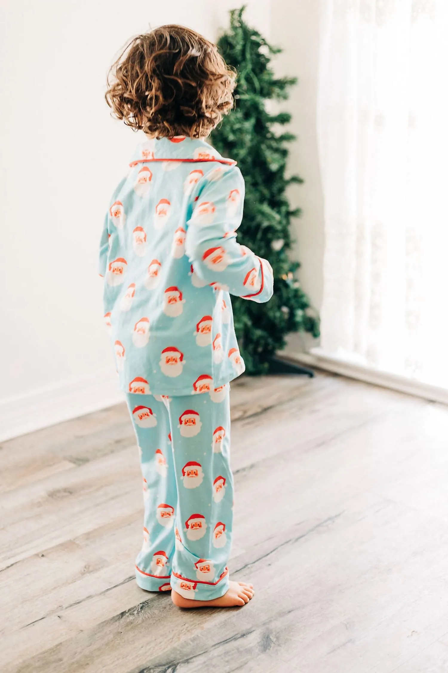 Vintage Santa Holiday Lounge Pajama Set In Multi