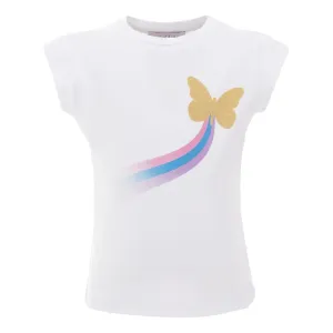 White Butterfly Rainbow T-Shirt
