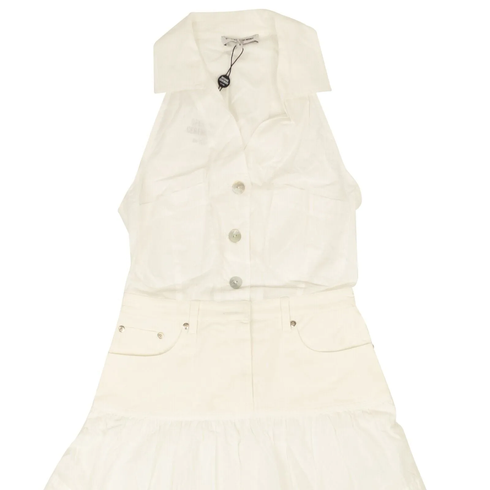 White Cotton Tiered Ruffle Dress
