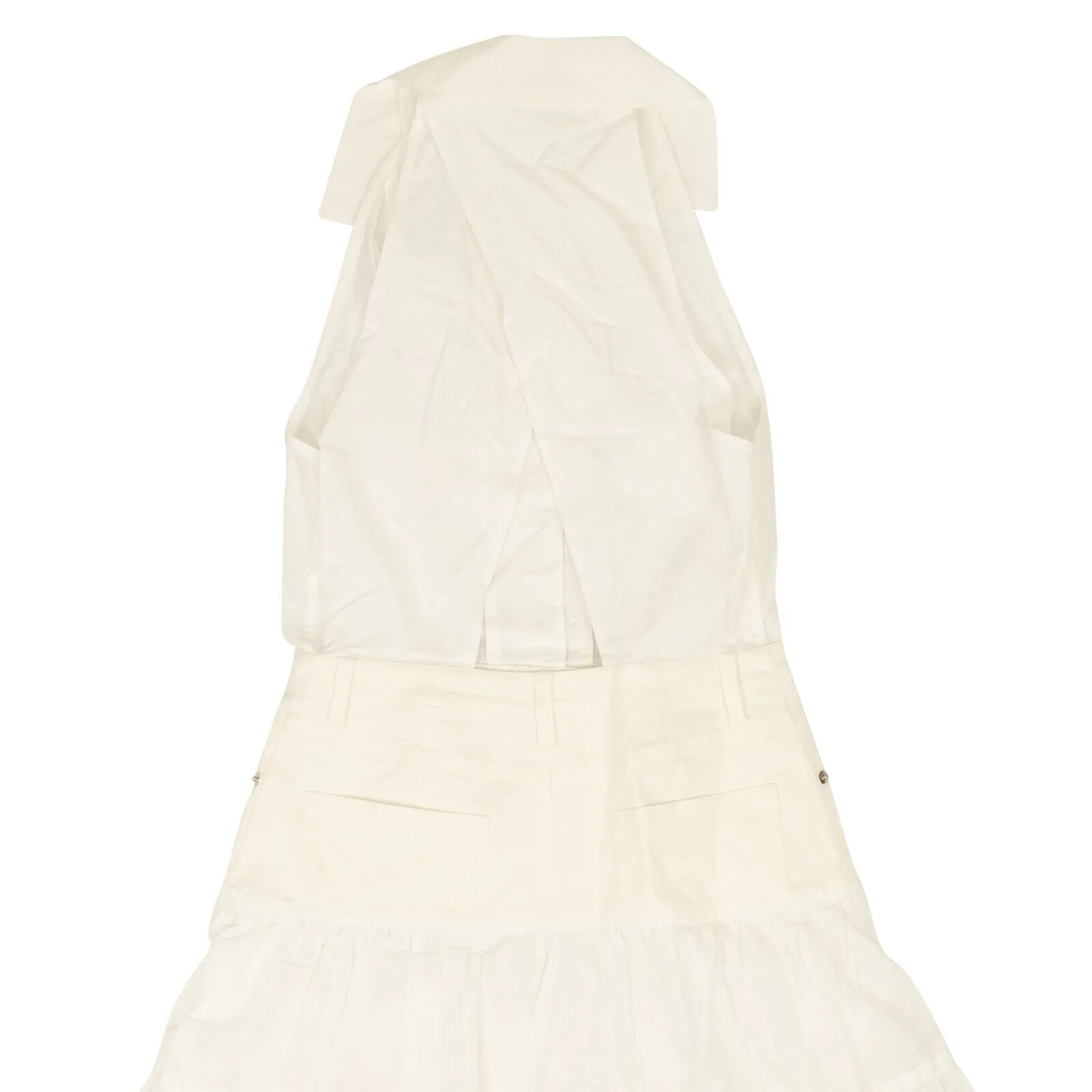 White Cotton Tiered Ruffle Dress