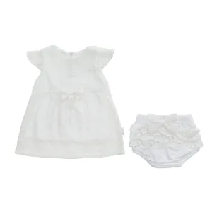White Floral Street Cotton Dress