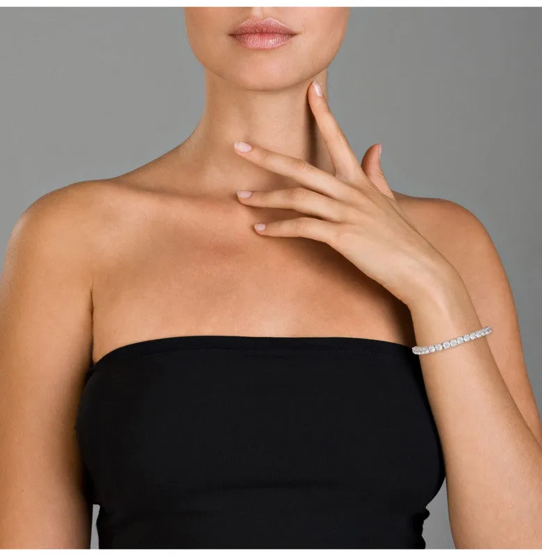 White Gold Plated Tennis Bracelet with 5mm Cubic Zirconia