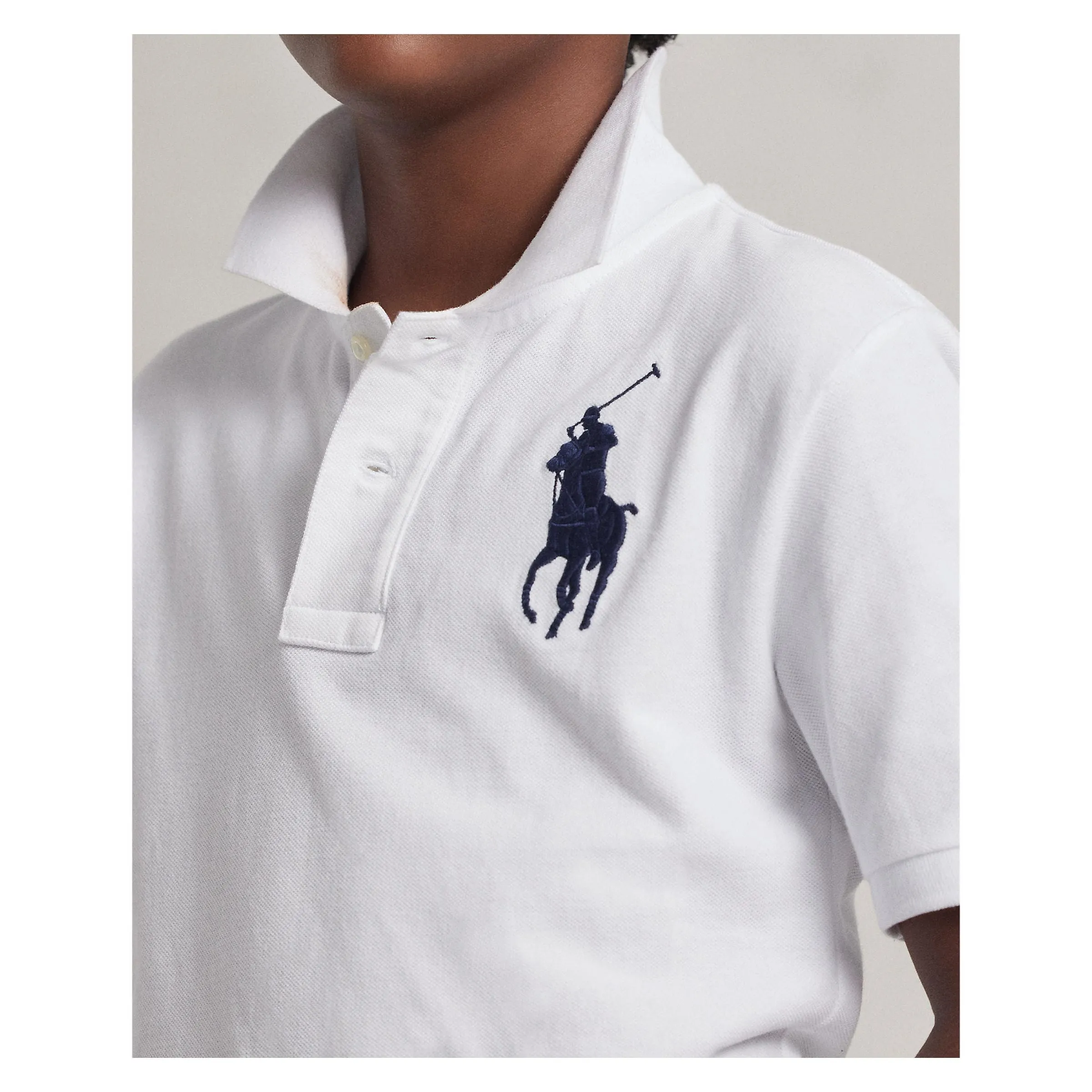 White Logo Patch Jr Polo