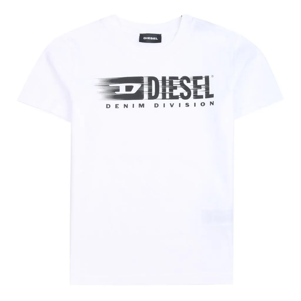 White Logo Print T-Shirt