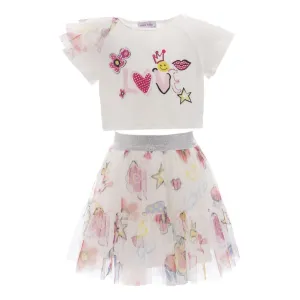 White Love Graphic Tutu Outfit
