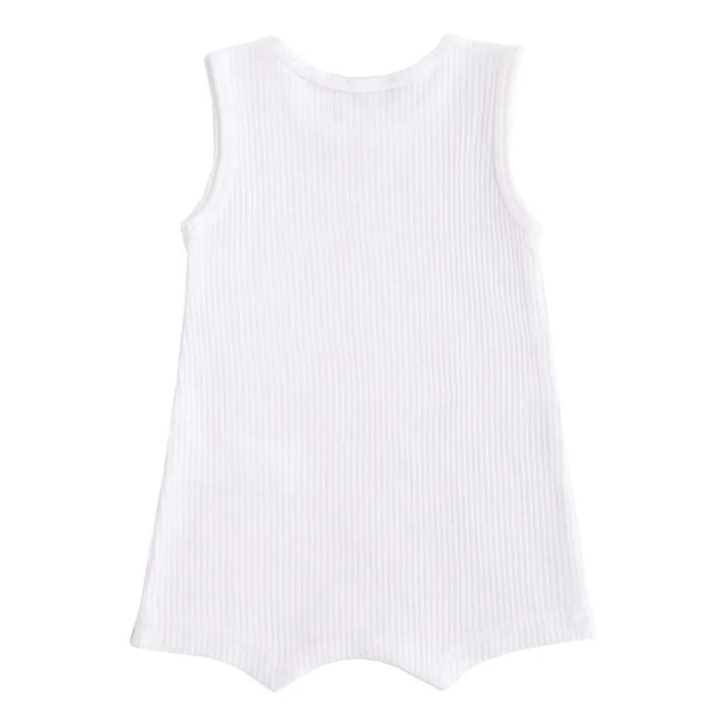 White Sleeveless Modal Romper