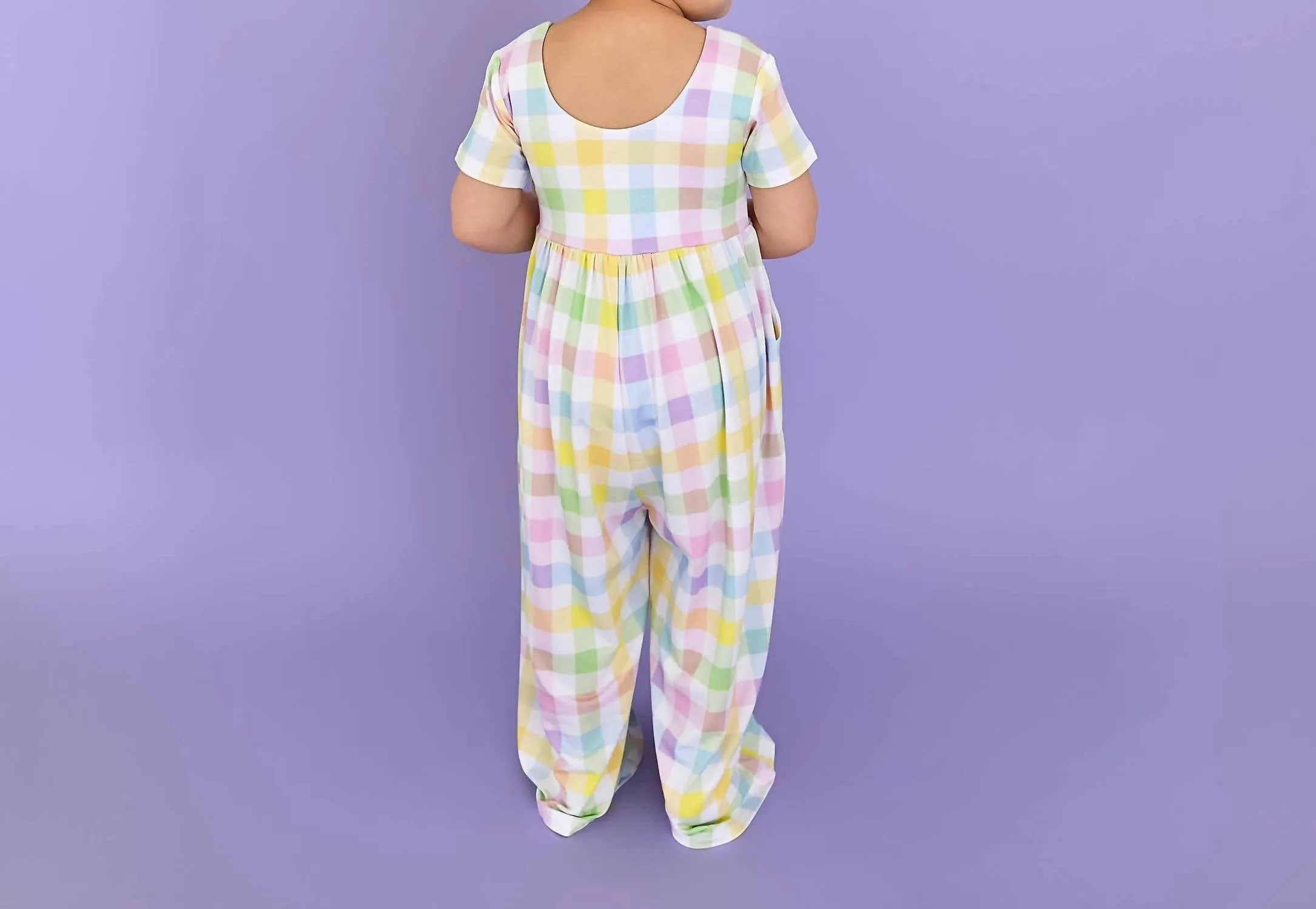 Winnie Pastel Plaid Romper Easter One Piece Outfit In Multi