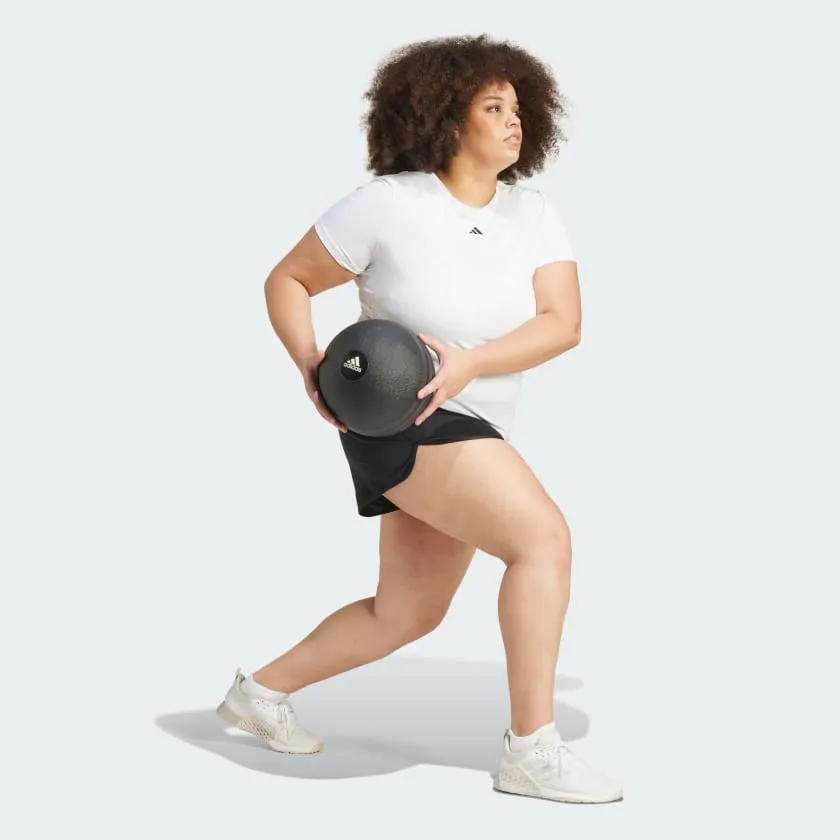 Women's adidas Pacer Essentials Knit High-Rise Shorts (Plus Size)