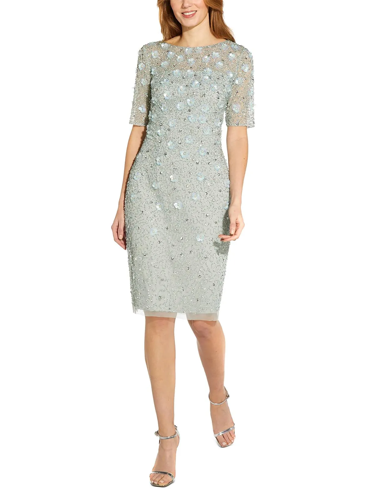 Womens Applique Maxi Cocktail and Party Dress