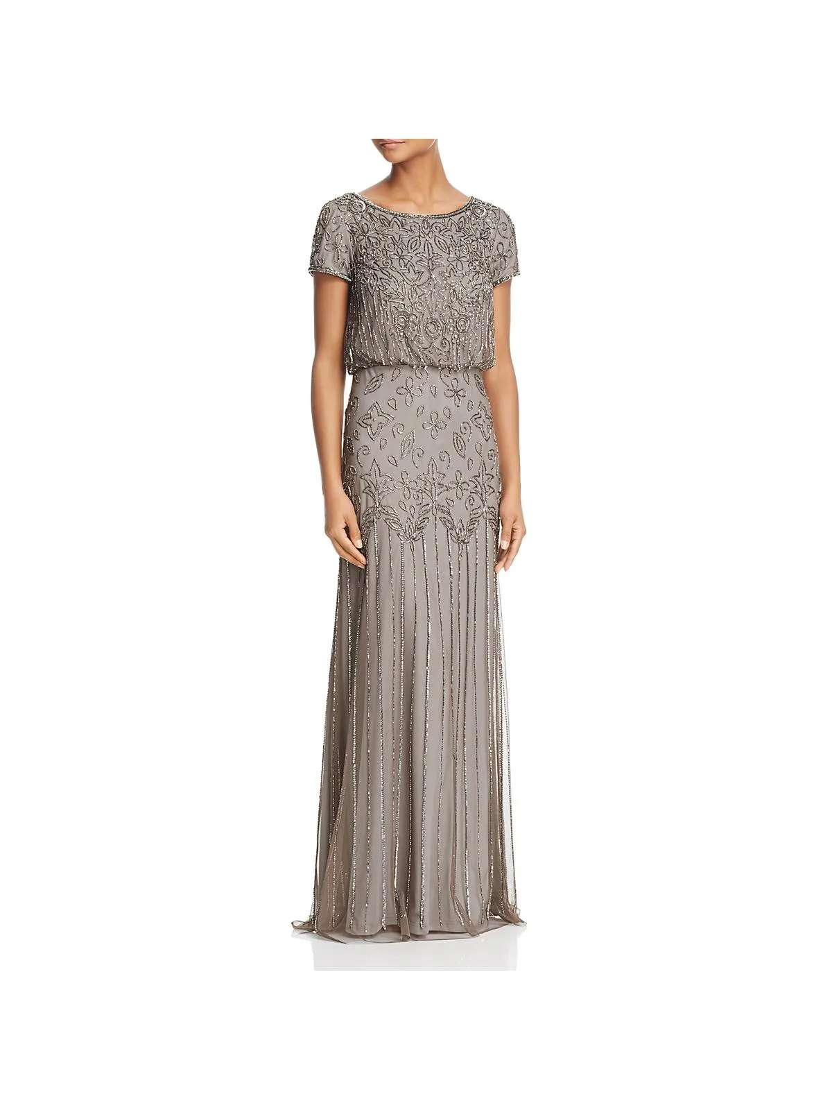 Womens Chiffon Embellished Formal Dress