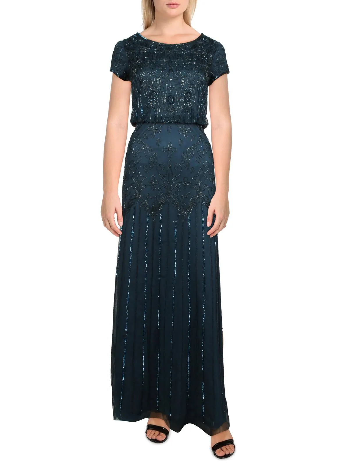 Womens Chiffon Embellished Formal Dress
