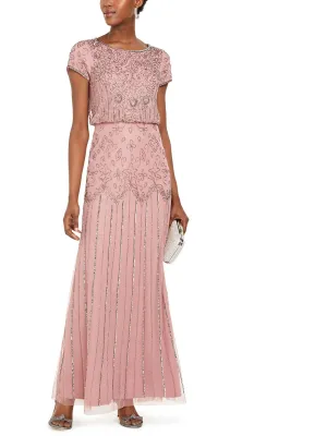 Womens Chiffon Embellished Formal Dress