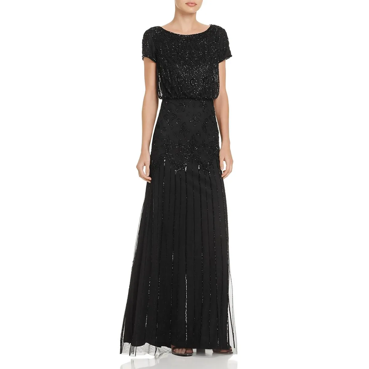 Womens Chiffon Embellished Formal Dress