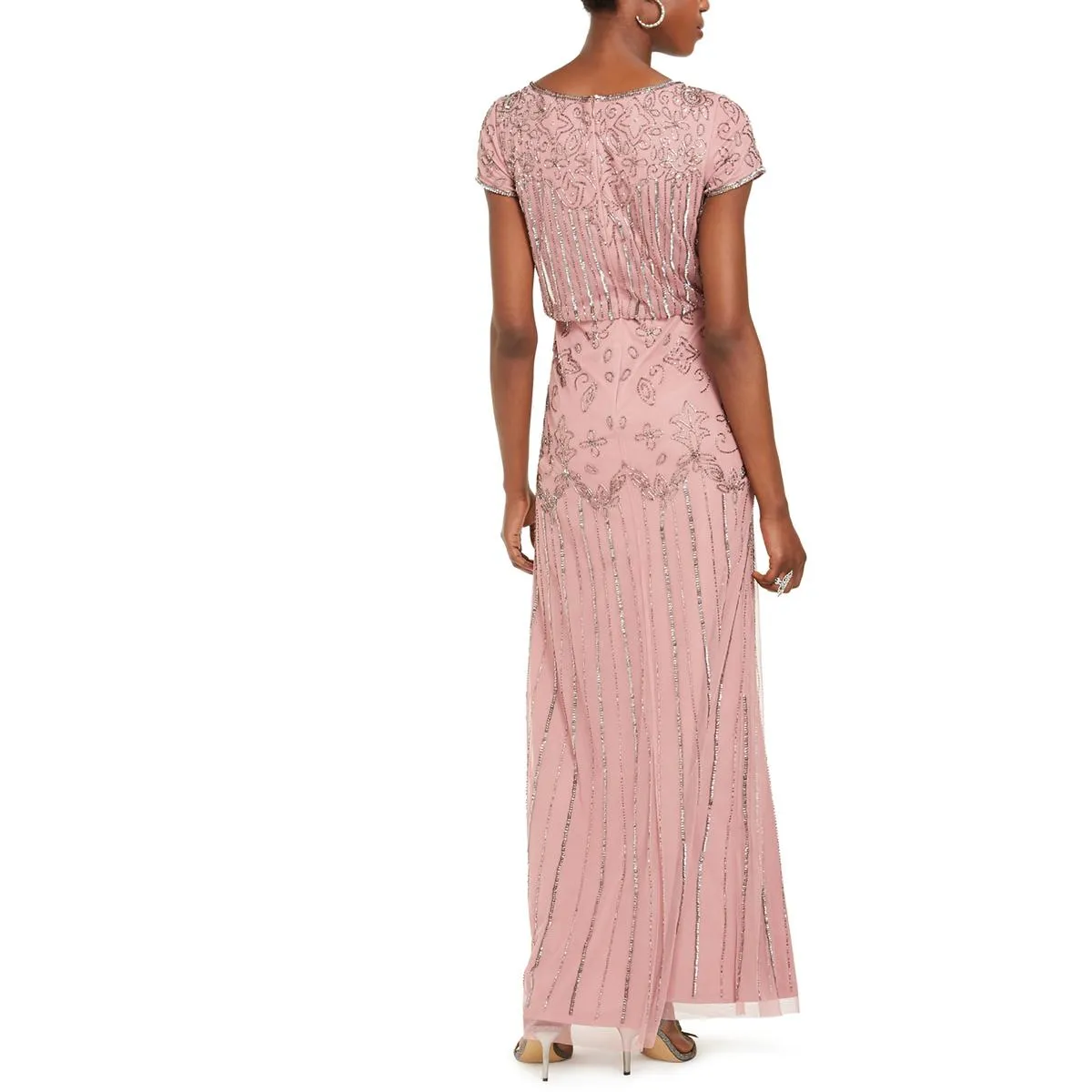 Womens Chiffon Embellished Formal Dress