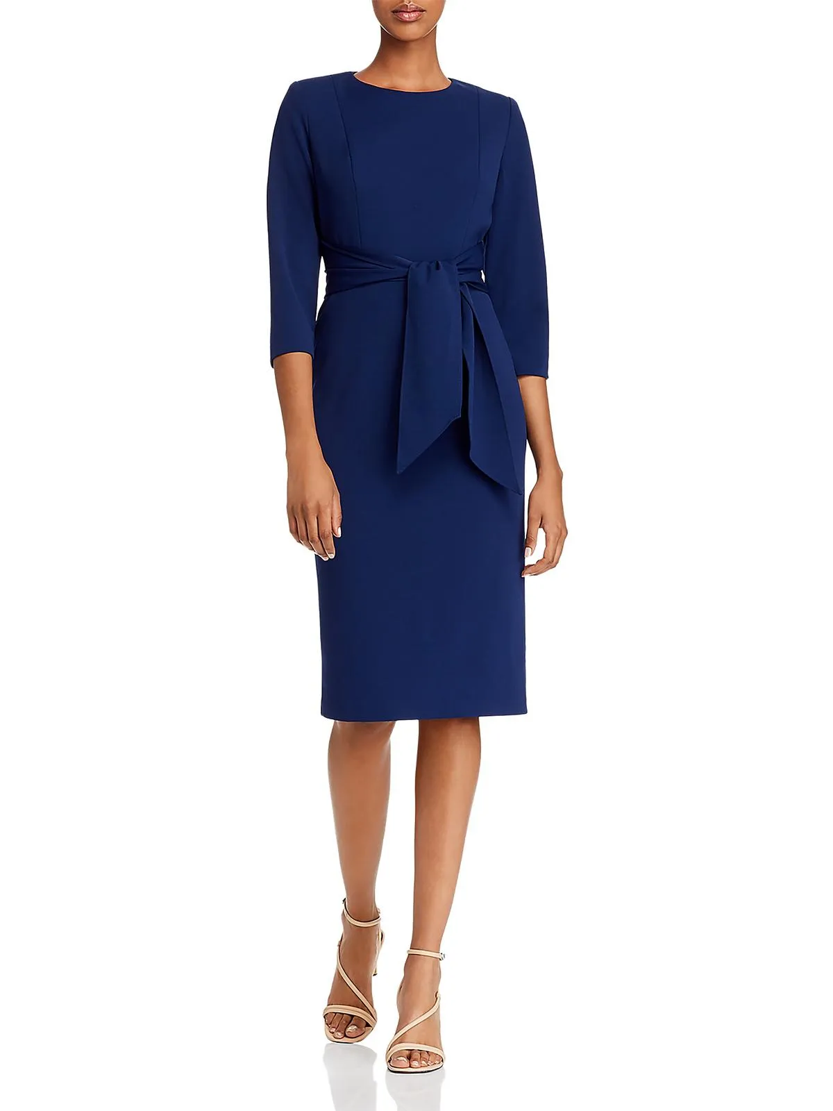 Womens Crepe Knee-Length Sheath Dress