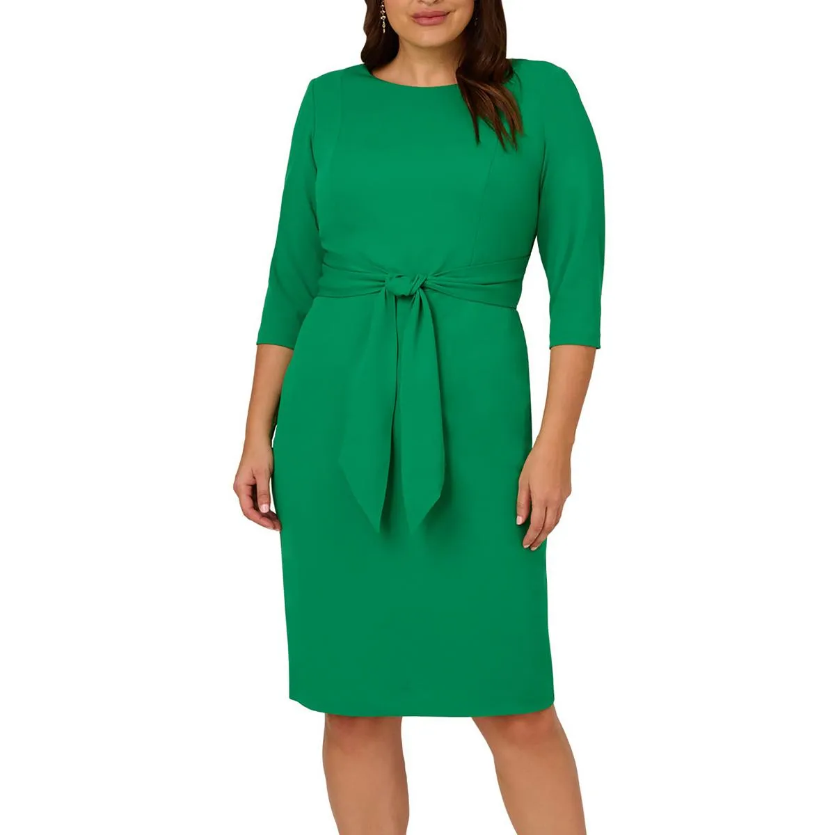 Womens Crepe Knee-Length Sheath Dress